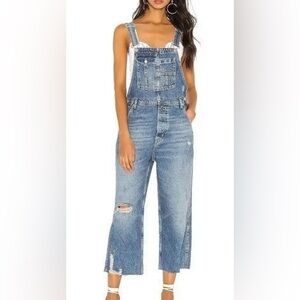 Free People We The Free Baggy Boyfriend Denim Overalls, Size 26